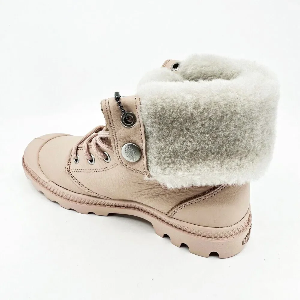 Palladium Baggy Rose Dust Pink Leather Womens Size 5.5 Combat Boots 96433 612